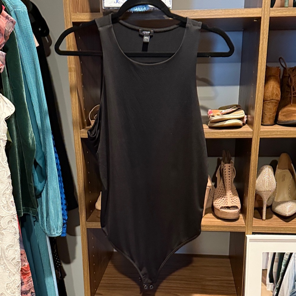 Express Black Body Contour Bodysuit